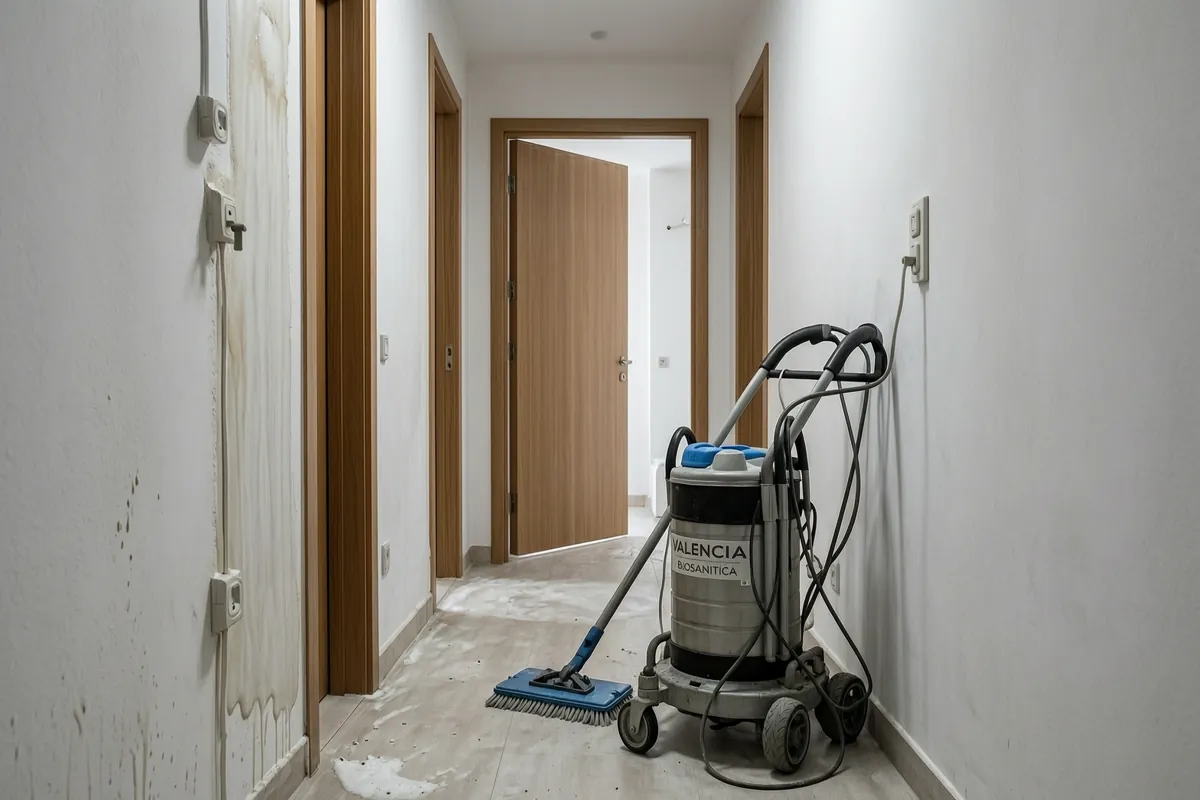 Equipo de limpieza en una vivienda de Valencia